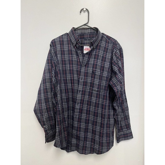 Burberrys London Vintage Nova Check Checked Long Sleeve Shirt Size L